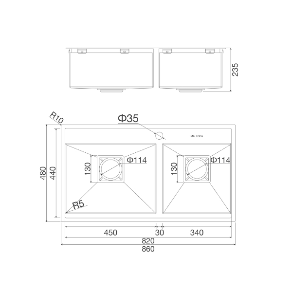 kích thước Malloca MS 6304 ST