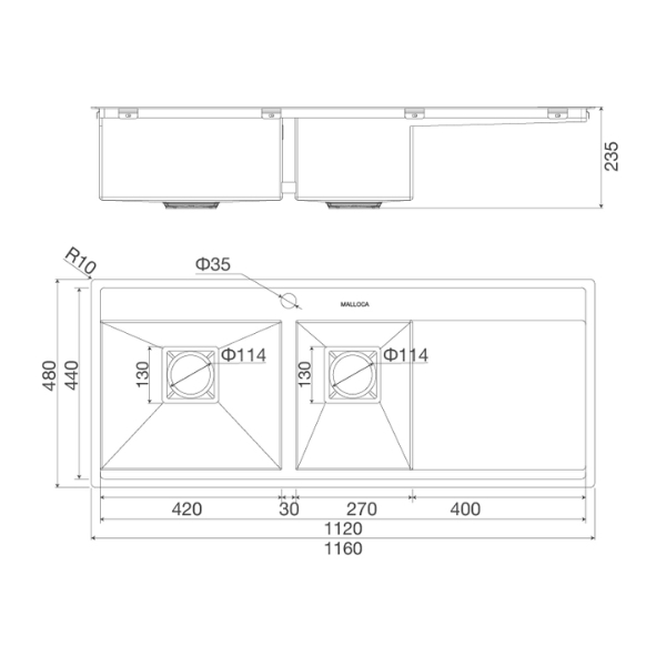 kích thước Malloca MS 6306 ST