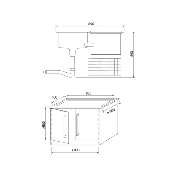 kích thước Malloca WQP6-890F3
