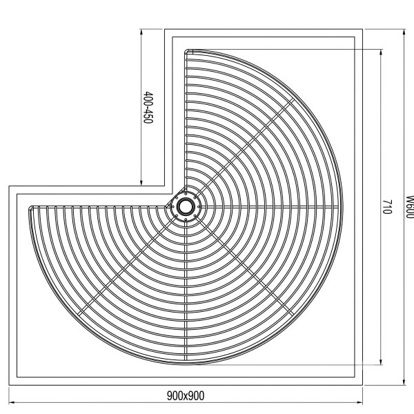 Kích thước Mâm Xoay 3/4 - 270o Grandx XC.270.80S