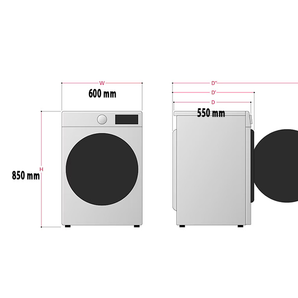 Kích thước Máy giặt sấy LG FV1409S4W