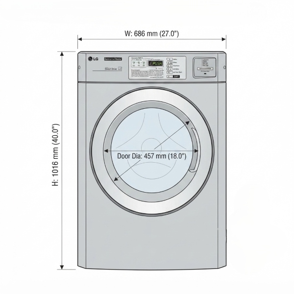Kích thước Máy giặt công nghệ LG CWT29MDORS