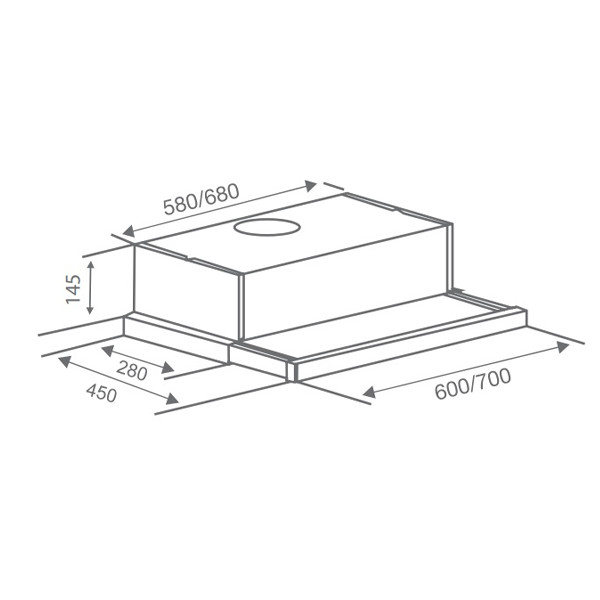 kích thước Máy Hút Mùi Âm Tủ Canzy CZ C516I