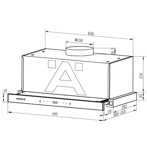 kích thước Hafele HC-H7034TB 538.86.099