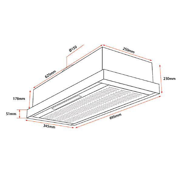 Kích thước máy hút mùi Kocher K6370S