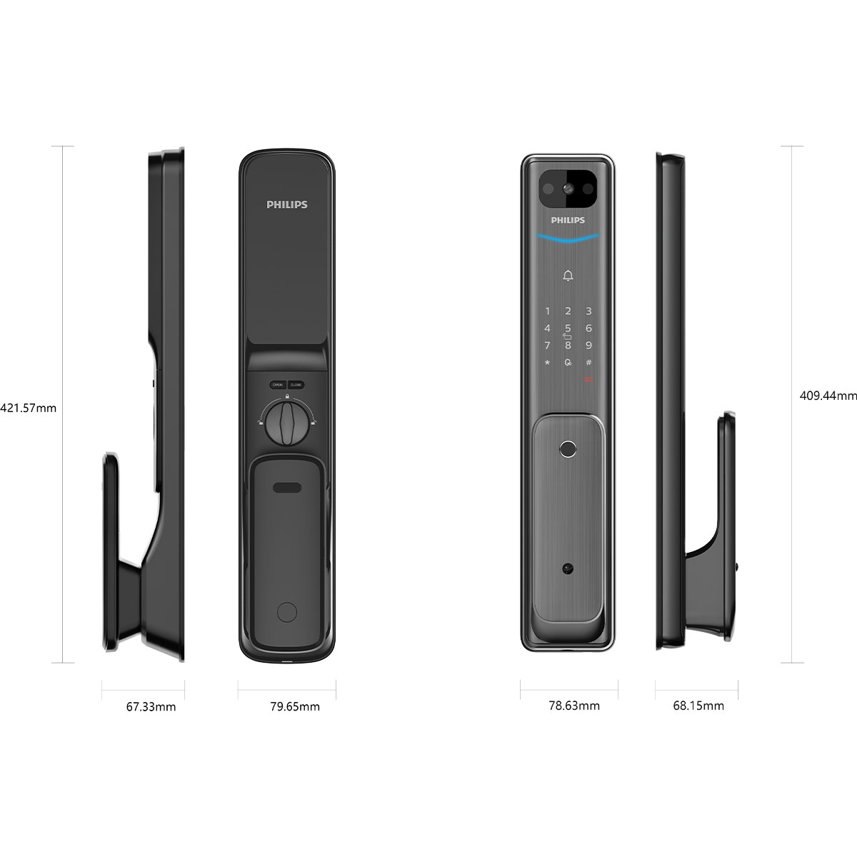 kích thước Philips DDL608-5HWS - đen