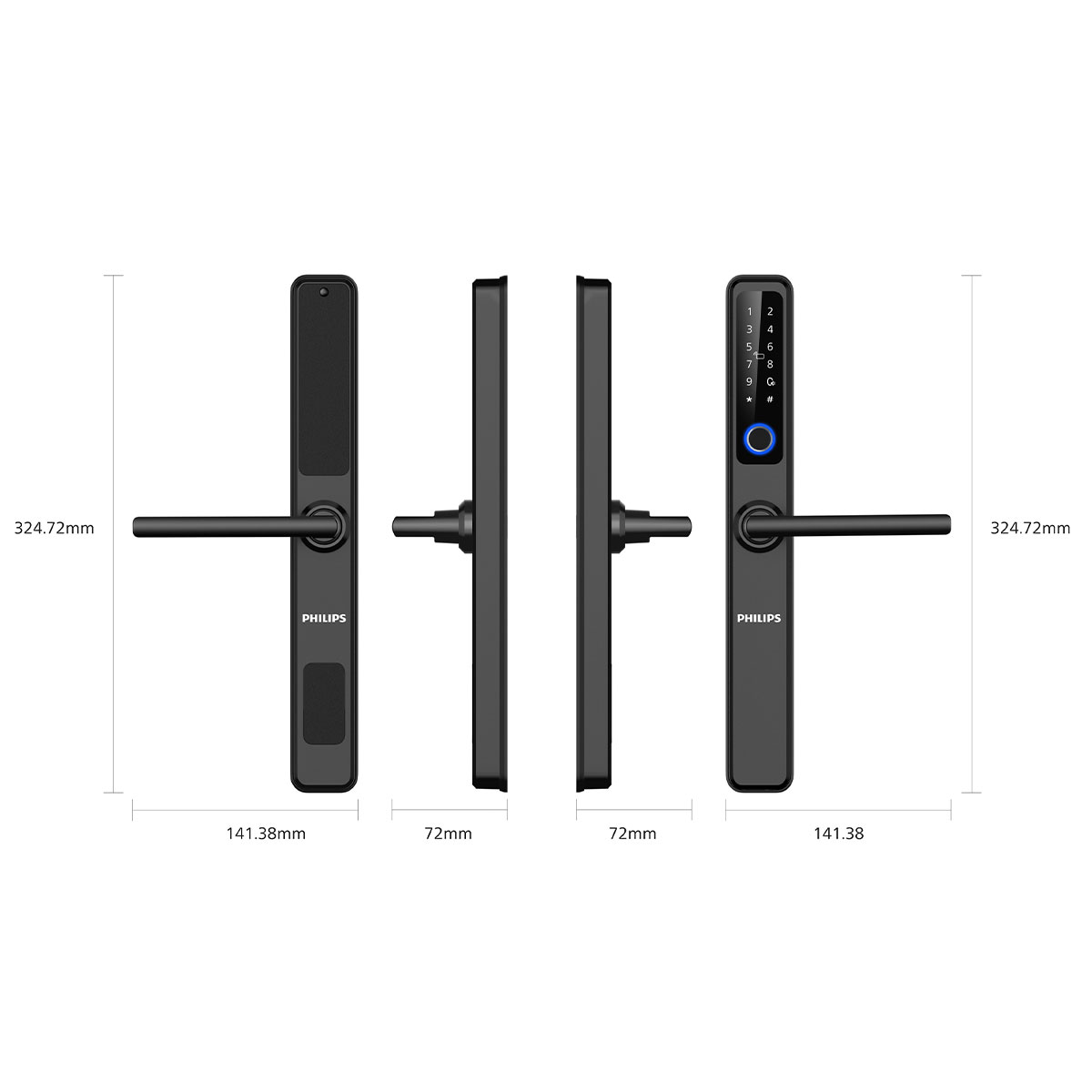 kích thước Philips DDL608-5HWS - đen
