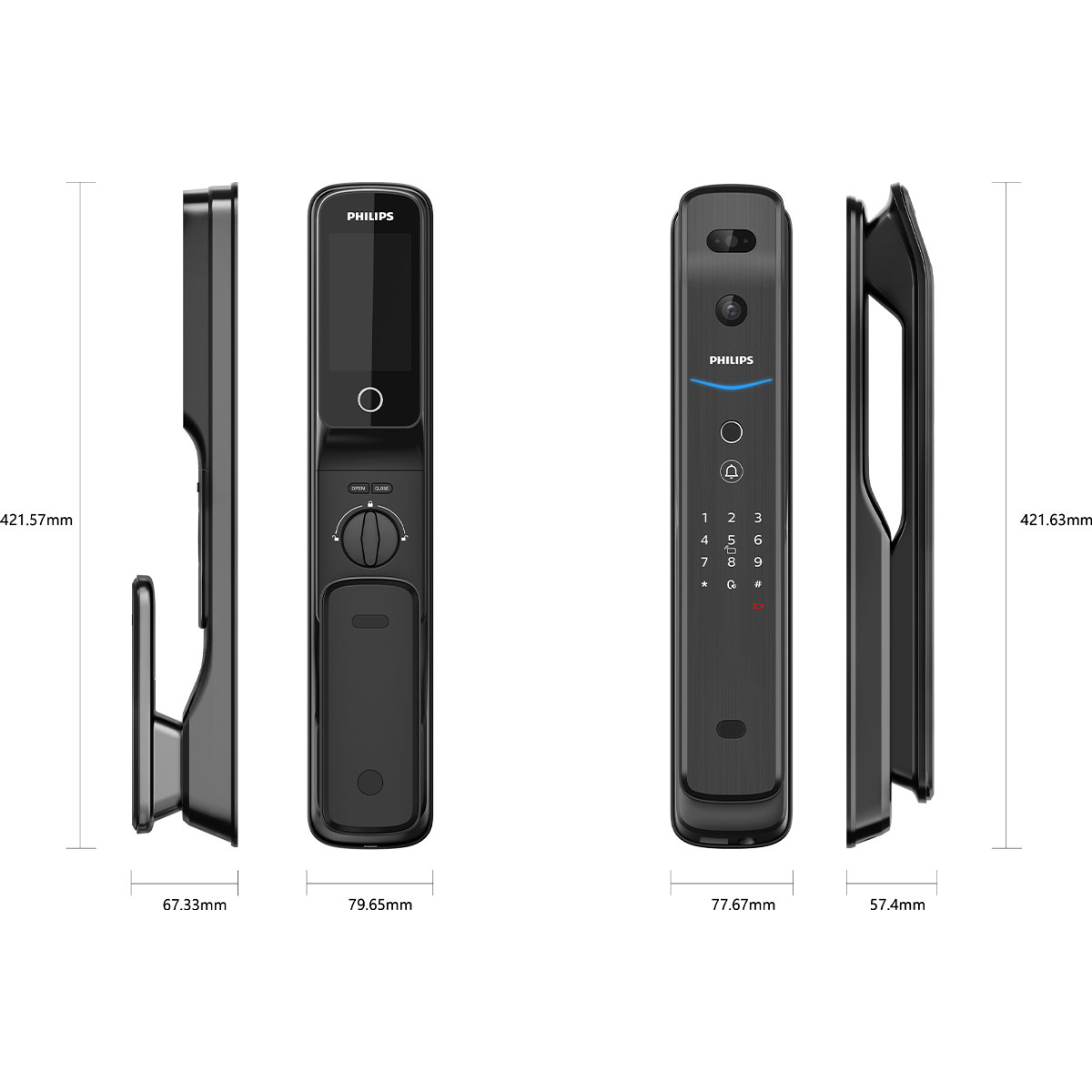 kích thước Philips DDL709-7HWS - Đồng