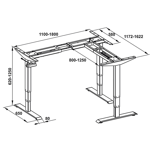 kích thước Phụ kiện nâng hạ mặt bàn Hafele 633.44.042