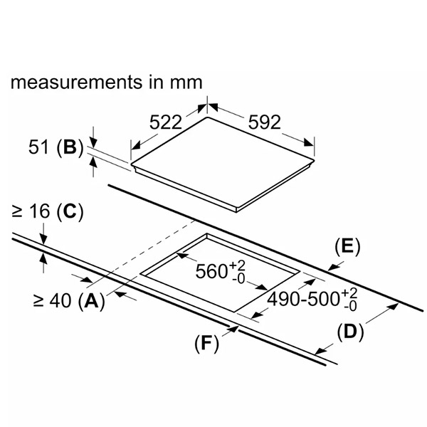 kích thước Bosch PUC631BB5E Series 4