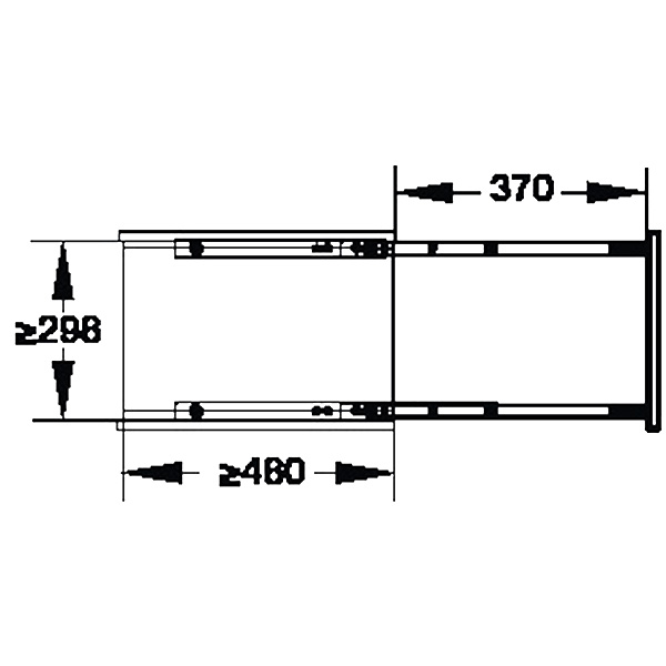 kích thước ray Hafele 545.48.911