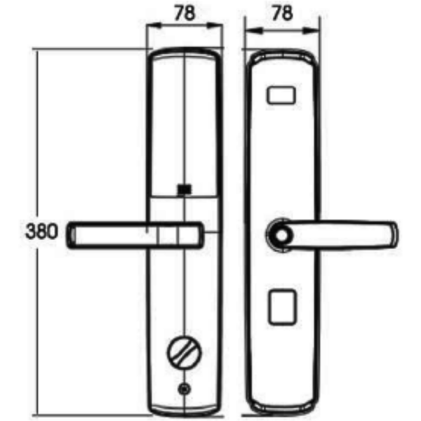 kích thước Khóa điện tử Demax SL666 BN