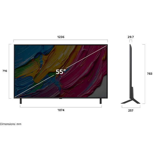 Kích thước Smart TV LG 55QNED80ASA