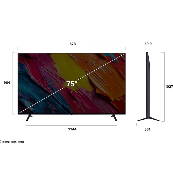 Kích thước Smart TV LG 75QNED70ASA