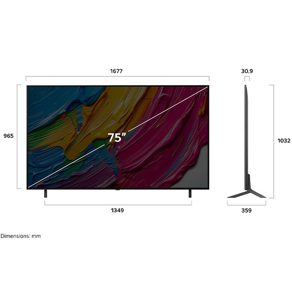 Kích thước Smart TV LG 75QNED80ASA