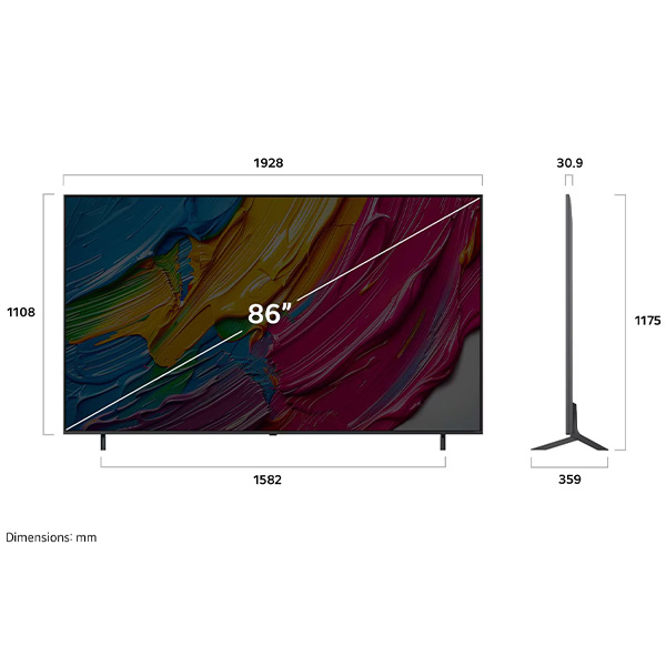 Kích thước Smart TV LG 86QNED80ASA