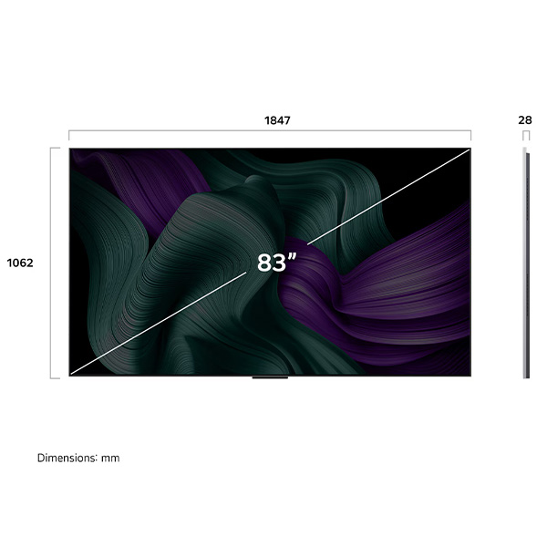 Kích thước TV LG OLED83M5PSA