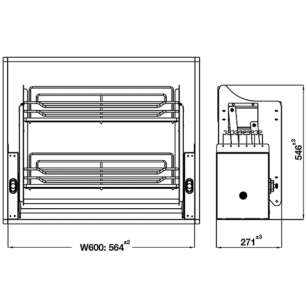 kích thước ngang Hafele 504.76.705