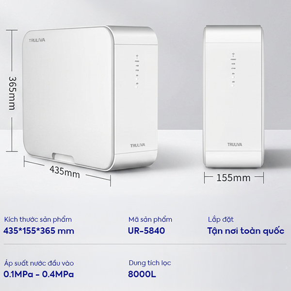 kích thước Truliva UR5840 Platinum