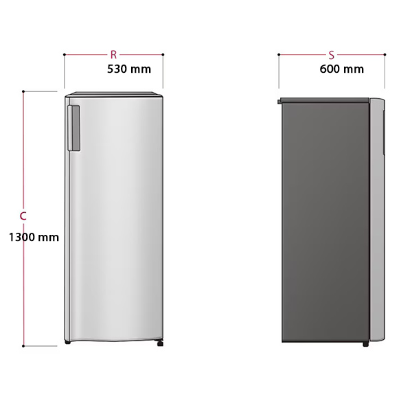 kích thước Tủ lạnh LG LOF16BGM