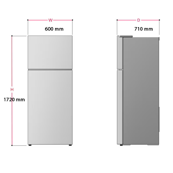 Kích thước Tủ Lạnh Ngăn Đá Trên LG GN-M332PS