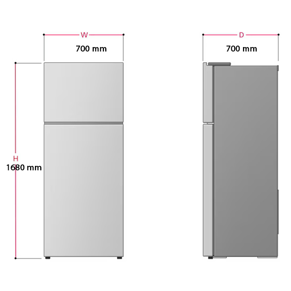 Kích thước Tủ lạnh ngăn đá trên LG GN-L422GB