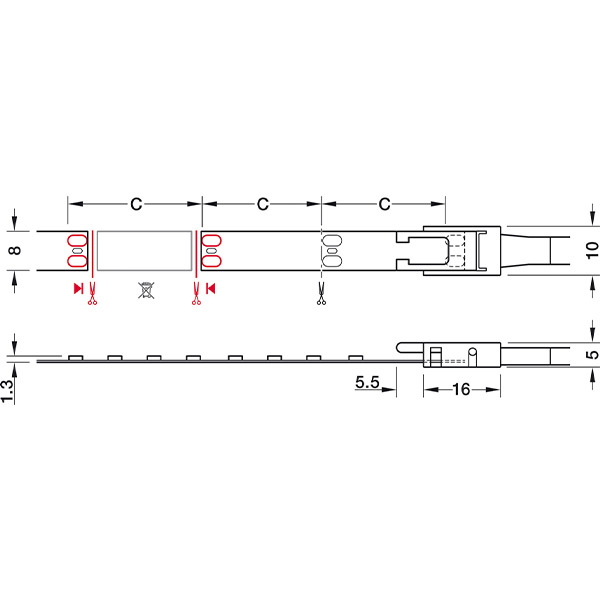 Mạch điện Đèn LED dây Hafele 833.76.637