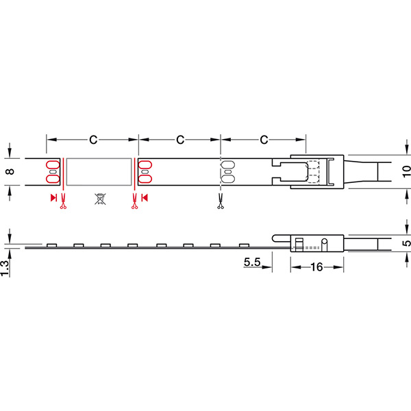 Mạch điện Đèn LED dây Hafele 833.76.636