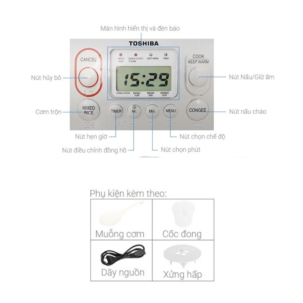 Nút bấm Toshiba RC-18NTFV (W)