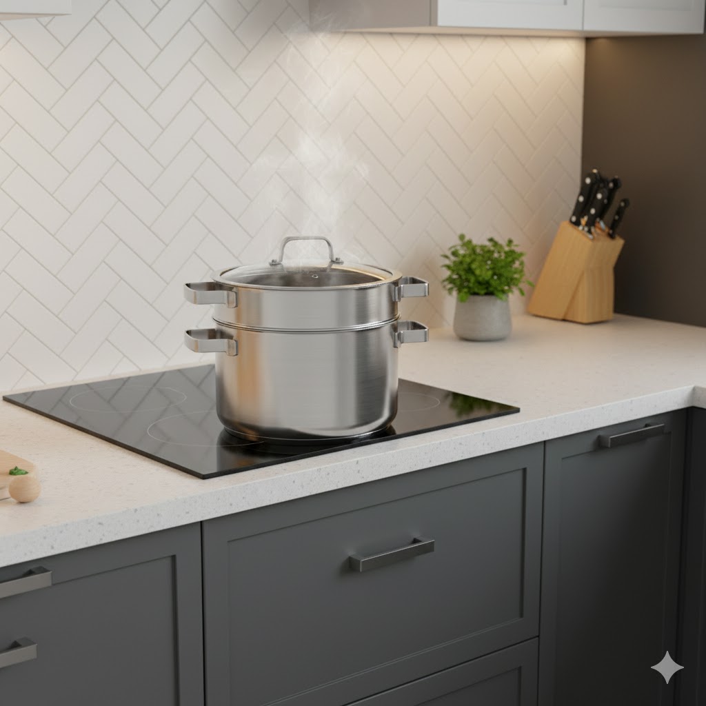 phối cảnh Bộ nồi hấp Malloca SA182