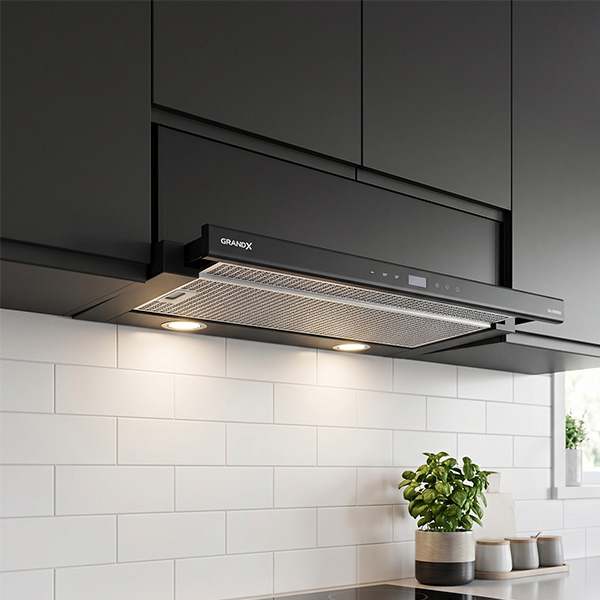 Phối cảnh Máy hút mùi âm tủ Grandx GX H70F58G