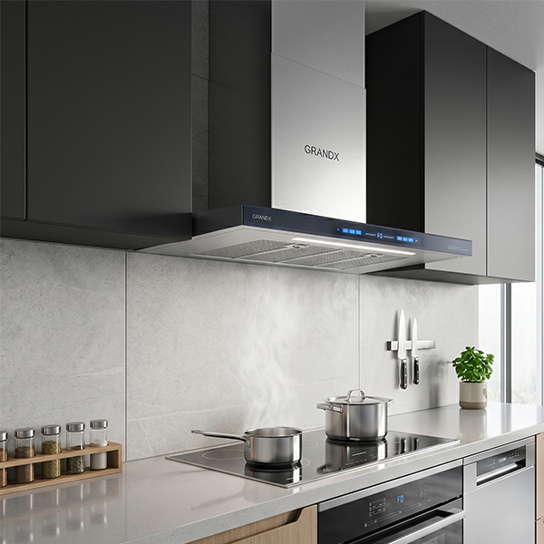 Góc cạnh Hút mùi áp tường Grandx GX H70T78G