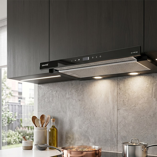 Phối cảnh Máy hút mùi âm tủ Grandx GX H90F58B