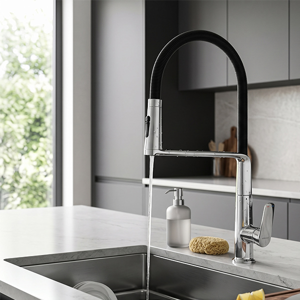 Phối cảnh Vòi rửa chén GrandX GXF10 Titan