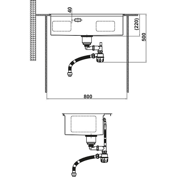 kích thước dưới Hafele 567.24.485