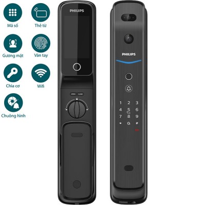 Khóa điện tử Philips DDL709-7HWS - Đen