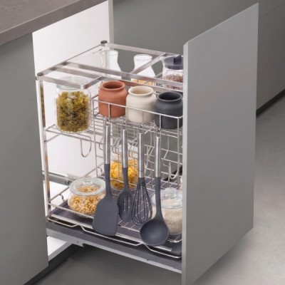 Bối cảnh Giá đựng chai lọ gia vị dao thớt nan dẹt XK.25S1