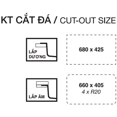 Cắt đá Chậu rửa bát Kluger KG7044FS