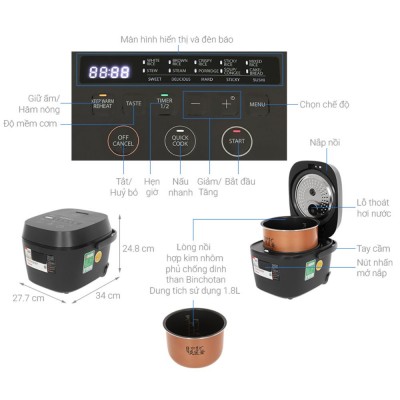 Cấu tạo và chức năng Toshiba RC-18DR5UVN(H)