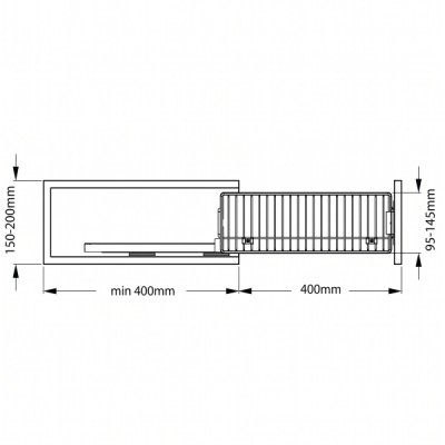 Kích thước Kệ đựng gia vị nạn dẹt Grandx XS.15S1