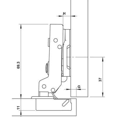 Kích thước 1 Hafele 315.07.114