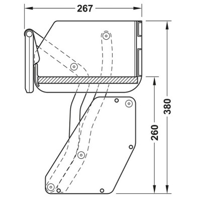 Kích thước 1. Rổ nâng hạ 1 tầng Hafele 504.68.372