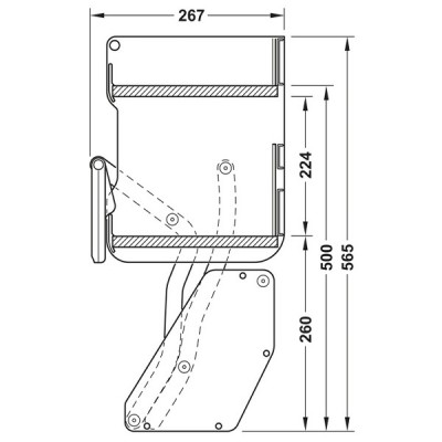 Kích thước 1 Rổ nâng hạ 2 tầng Hafele 504.68.373