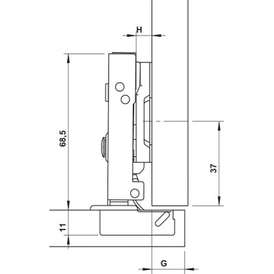 Kích thước 2 Hafele 315.07.113