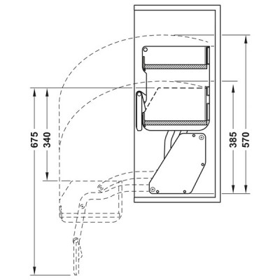 Kích thước 3 Rổ nâng hạ 2 tầng Hafele 504.68.373