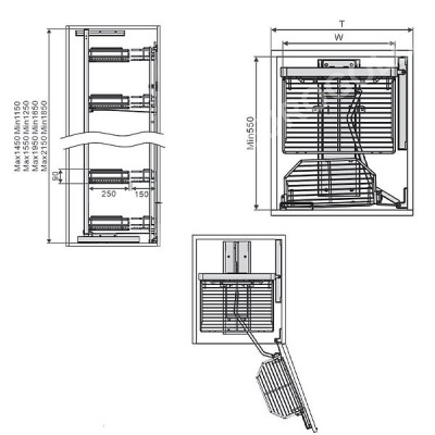 kích thước Tủ kho Oval Eurogold EPV1645