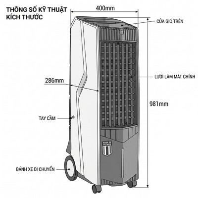 kích thước Quạt điều hòa Boss FEAB-110