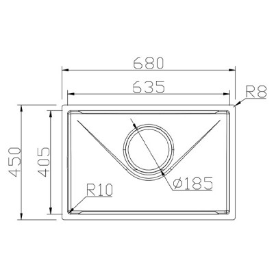 Kích thước Chậu rửa chén  Handmade Grandx GX6845V