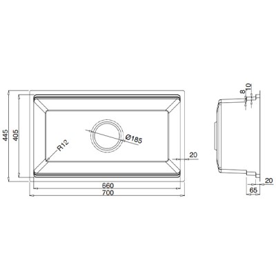Kích thước Chậu rửa bát Kluger KG7044FS