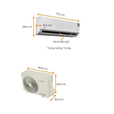 Kích thước Comfee CFS-10VAF